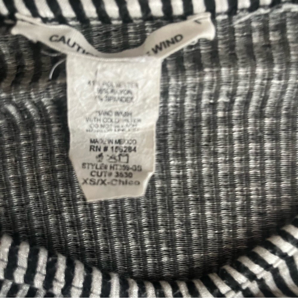 Caution To The Wind Black and White Striped Crop Top - Picture 4 of 4